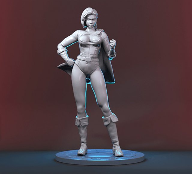 Power Girl Figure 3D Принт Модель .c4d .max .obj .3ds .fbx .stl .blend