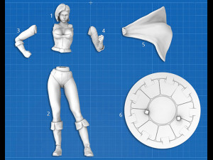 Power Girl Figure Modelo de Impressão 3D