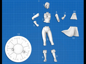 Power Girl Figure Modelo de Impressão 3D