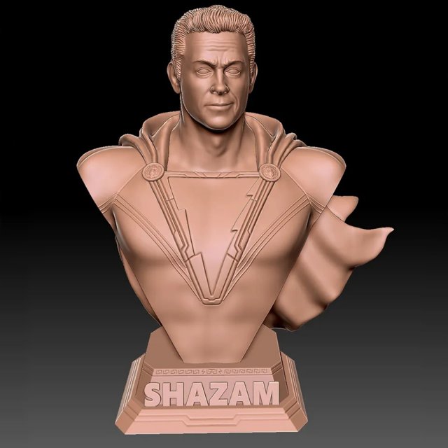 Shazam Bust Modèles 3D en vedette .c4d .max .obj .3ds .fbx .stl .blend 