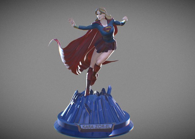 Supergirl 3D Baskı Modeli .c4d .max .obj .3ds .fbx .stl .blend 