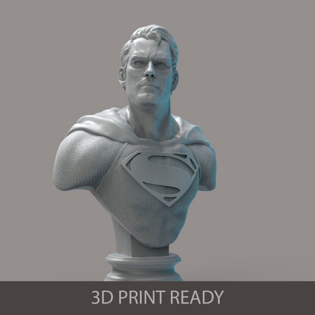 Superman Bust Modelo de impresión 3D .c4d .max .obj .3ds .fbx .stl .blend 