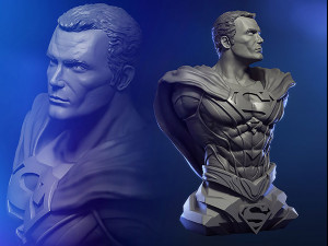 Superman Bust Modèles 3D en vedette