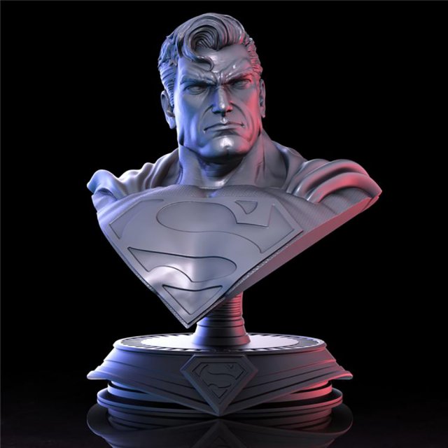 SuperMan Bust 3D Print Model .c4d .max .obj .3ds .fbx .stl .blend