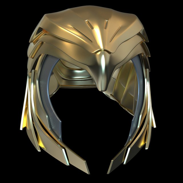 Wonder Woman Golden Eagle Helmet 3D Baskı Modeli .c4d .max .obj .3ds .fbx .stl .blend 