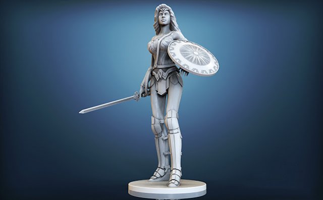 Wonder Woman 3D 打印模型 .c4d .max .obj .3ds .fbx .stl .blend 