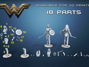 Wonder Woman 3D 打印模型