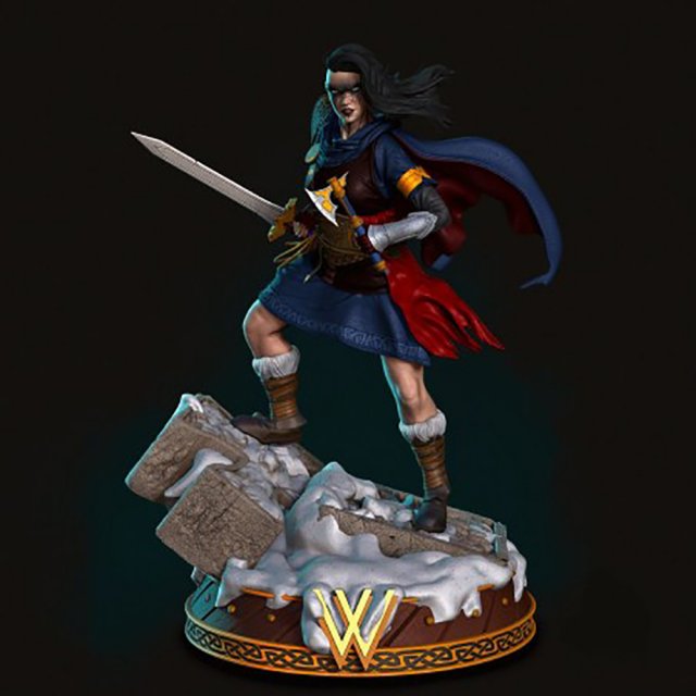 Wonder Woman Viking 3D Принт Модель .c4d .max .obj .3ds .fbx .stl .blend 