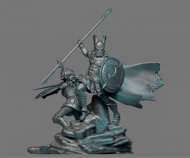 Wonder Woman and Batman Spartman 3D प्रिंट मॉडल .c4d .max .obj .3ds .fbx .stl .blend