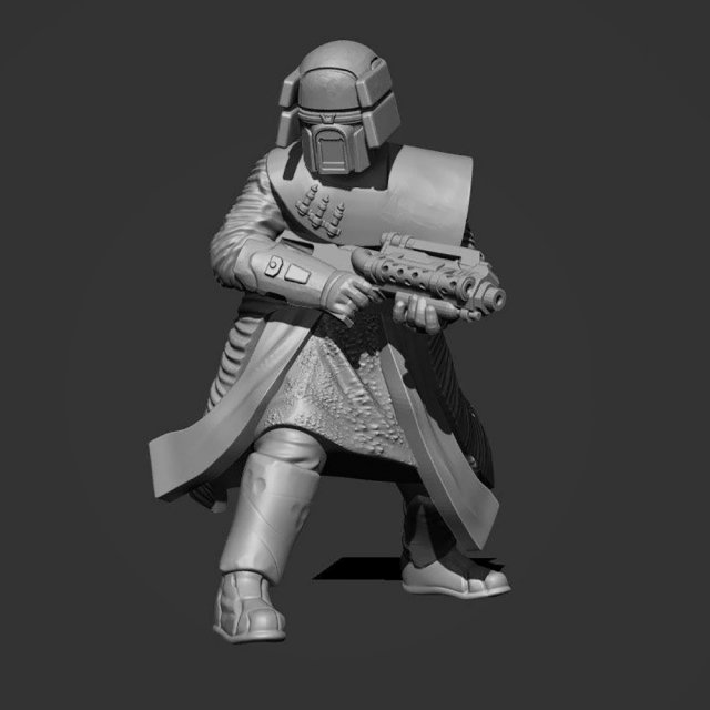 Dark Warrior Blaster 3D Print Model .c4d .max .obj .3ds .fbx .stl .blend 