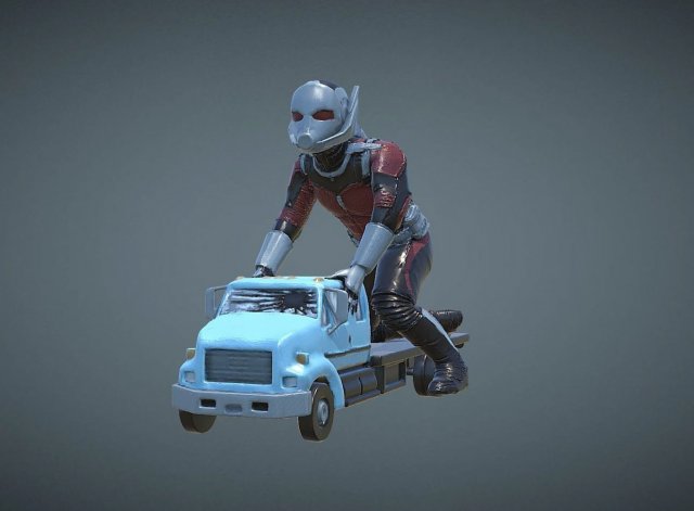 Ant Man on Truck 3D Print Model .c4d .max .obj .3ds .fbx .stl .blend 