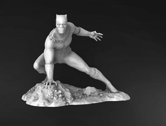 Black Panther 3D Print Model .c4d .max .obj .3ds .fbx .stl .blend 