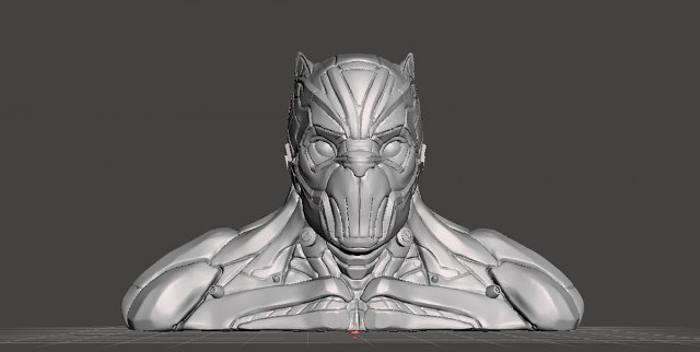 Black Panther Tchalla Bust 3D Print Model .c4d .max .obj .3ds .fbx .stl .blend 