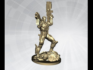 Cable Marvel Statue 3D Print Model