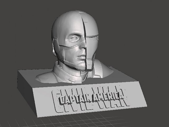 Captain America Bust Modèles 3D en vedette .c4d .max .obj .3ds .fbx .stl .blend 