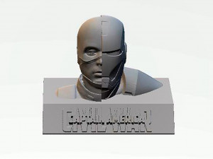Captain America Bust Modèles 3D en vedette