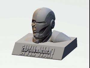 Captain America Bust Modèles 3D en vedette