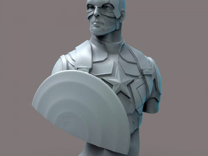 Captain America Bust Modèles 3D en vedette