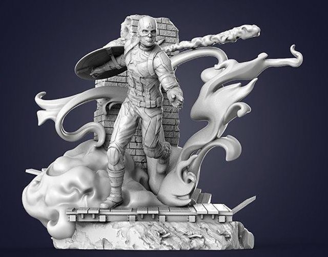 Captain America 3D Print Model .c4d .max .obj .3ds .fbx .stl .blend 
