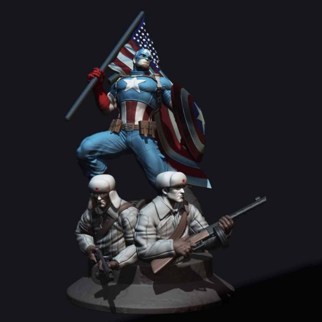 Captain America Rusos Modèles 3D en vedette .c4d .max .obj .3ds .fbx .stl .blend 