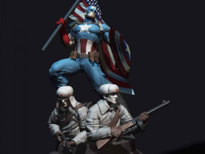 Captain America Rusos Modèles 3D en vedette