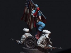 Captain America Rusos Modèles 3D en vedette