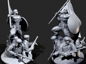 Captain America Rusos Modèles 3D en vedette