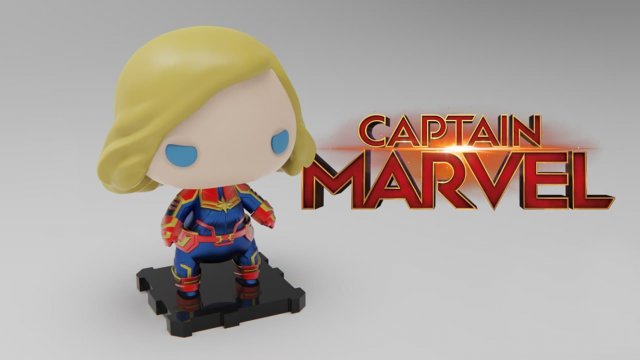 Captain Marvel 3D Baskı Modeli .c4d .max .obj .3ds .fbx .stl .blend 