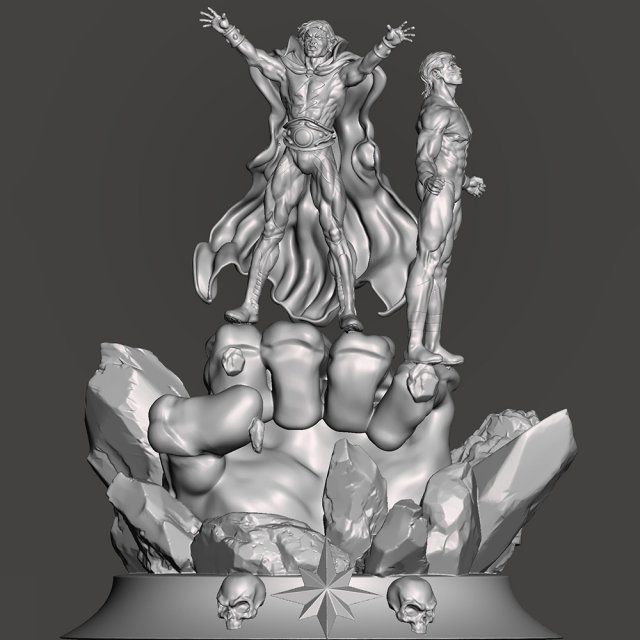 Captain Marvel and Adam Warlock 3D 打印模型 .c4d .max .obj .3ds .fbx .stl .blend 