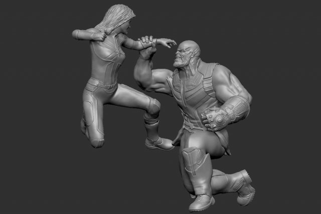 Captain Marvel vs Thanos Model do druku 3D .c4d .max .obj .3ds .fbx .stl .blend 