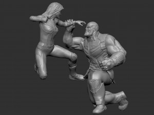 Captain Marvel vs Thanos 3D Принт Модель