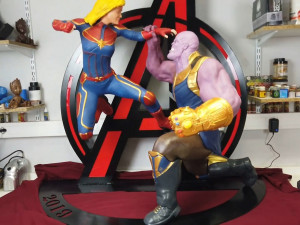Captain Marvel vs Thanos Model do druku 3D