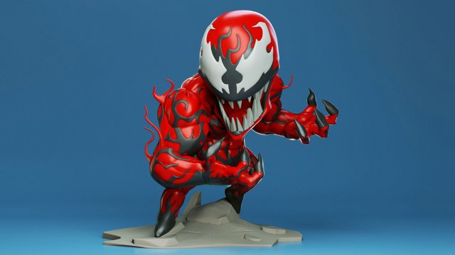 Carnage Chibi 3D Принт Модель .c4d .max .obj .3ds .fbx .stl .blend 