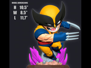 Chibi Wolverine 3D Print Model