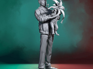 Nick Fury and Cat 3D 프린트 모델