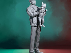 Nick Fury and Cat 3D 프린트 모델