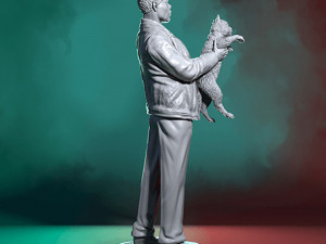 Nick Fury and Cat 3D 프린트 모델