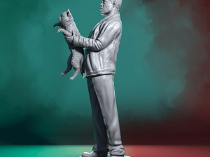 Nick Fury and Cat 3D 프린트 모델