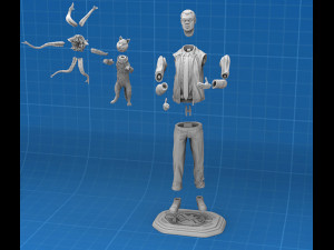 Nick Fury and Cat 3D 프린트 모델