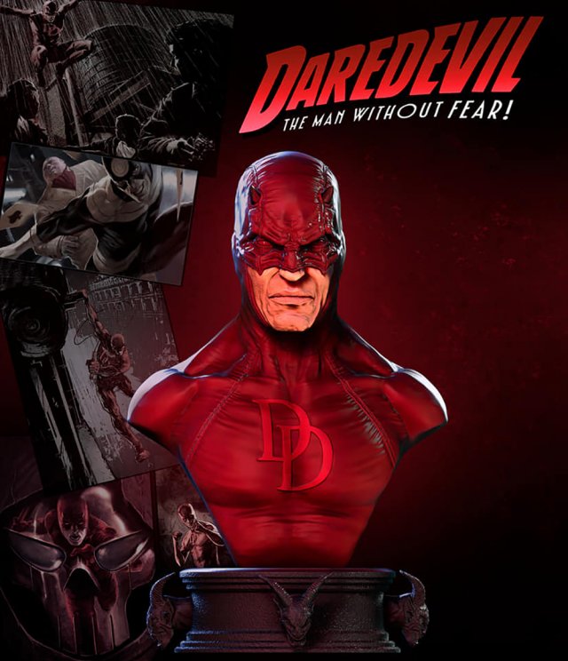 Daredevil Bust Modelo de impresión 3D .c4d .max .obj .3ds .fbx .stl .blend 