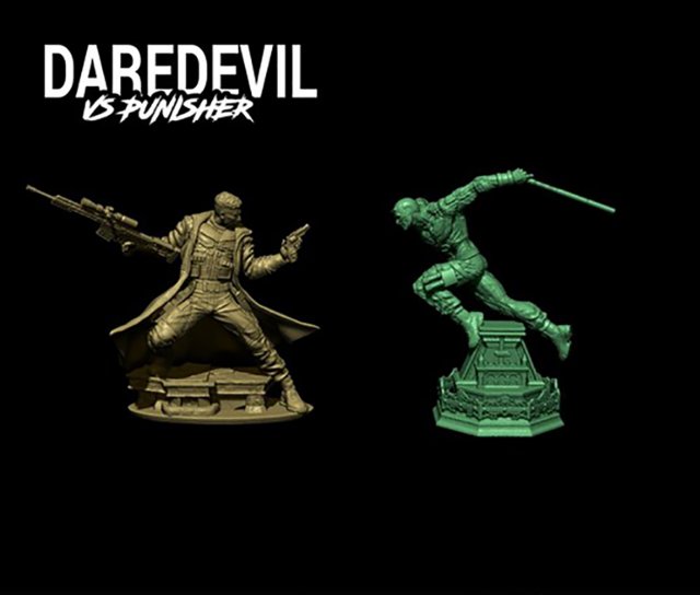 Daredevil vs Punisher Modèles 3D en vedette .c4d .max .obj .3ds .fbx .stl .blend 