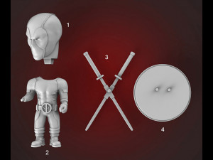 Chibi Deadpool 3D Print Model