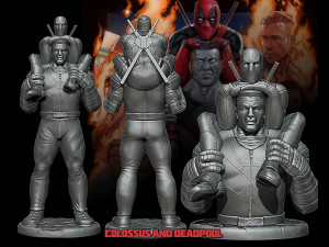Colossus and Deadpool Statue 3Dプリントモデル
