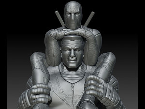 Colossus and Deadpool Statue 3D Принт Модель