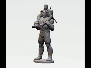 Colossus and Deadpool Statue 3D Принт Модель