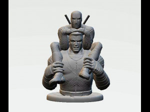 Colossus and Deadpool Statue 3D Принт Модель