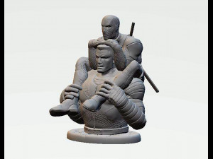 Colossus and Deadpool Statue 3D Принт Модель
