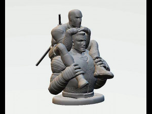 Colossus and Deadpool Statue 3D Принт Модель