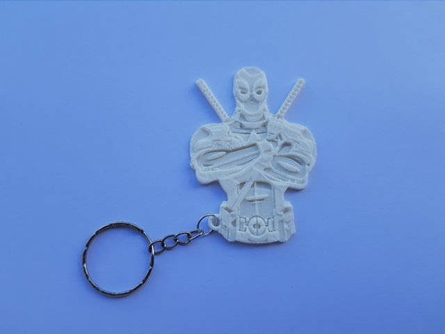 Deadpool Keychain 3D-Druckmodell .c4d .max .obj .3ds .fbx .stl .blend 
