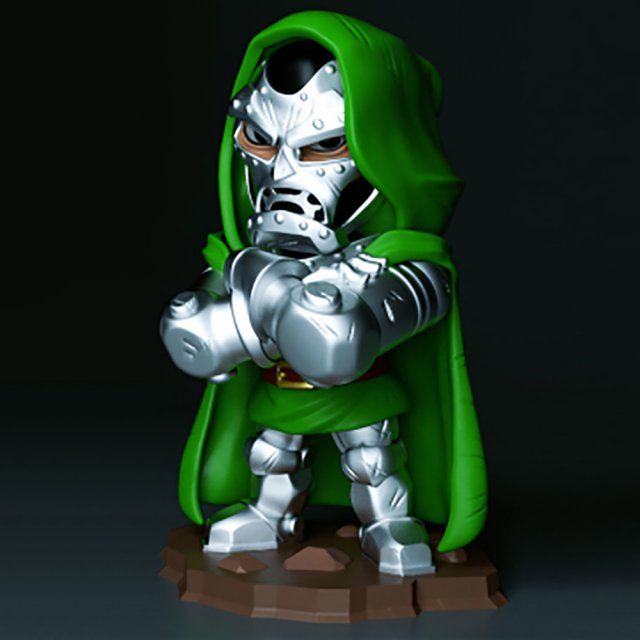 Dr Doom Chibi 3D Принт Модель .c4d .max .obj .3ds .fbx .stl .blend 